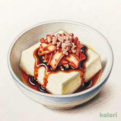 まぐろたたきとキムチのよだれ豆富
