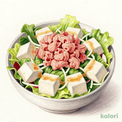 まぐろたたきと豆富の和風サラダ