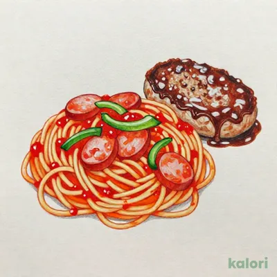 ナポリタン＆ハンバーグ