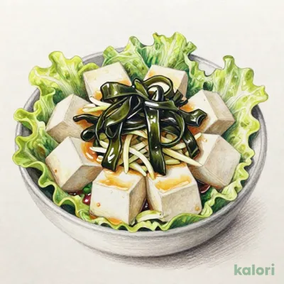 豆富とわかめのヘルシー和風サラダ