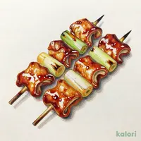 鶏皮ねぎ串 たれ（2本）