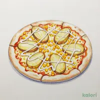 Potato, Mayo, and Corn Pizza