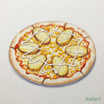 Potato, Mayo, and Corn Pizza
