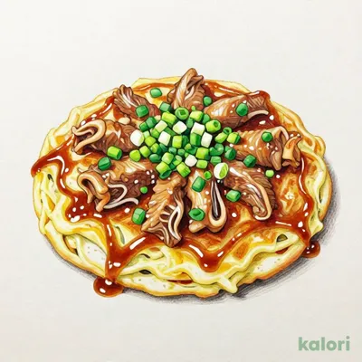 たっぷりねぎの牛すじ玉焼