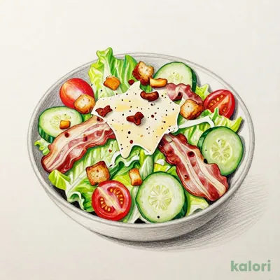 ベーコンと新鮮野菜のシーザーサラダ