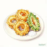 島らっきょうとゴーヤの天ぷら