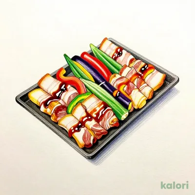 Meat-Wrapped Summer Vegetables Teppanyaki