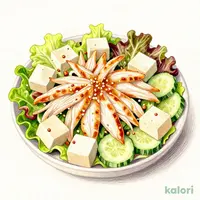 蒸し鶏と豆富のサラダ