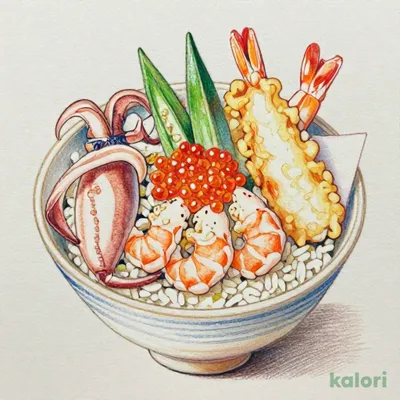 いか海老明太おひつ天ぷらセット