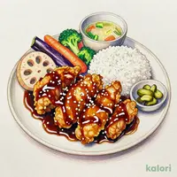 ごろごろ野菜と鶏の黒酢和え御膳