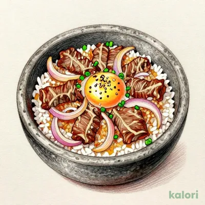 とろ玉薄切り牛カルビ炙り飯