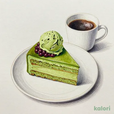 ひんやり抹茶ケーキ〜抹茶アイス添え〜ドリンクセット