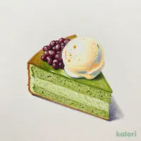 ひんやり抹茶ケーキ~バニラアイス添え~