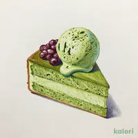 ひんやり抹茶ケーキ～抹茶アイス添え～