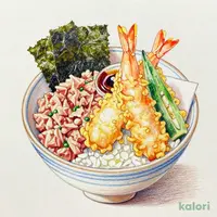 まぐろおひつ天ぷらセット