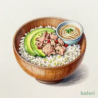 Tuna and Avocado Ohitsu Rice Bowl with Mini Noodles