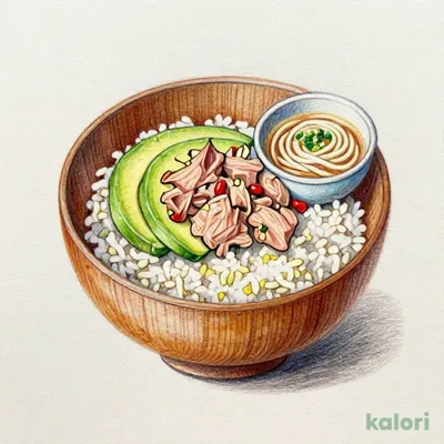 まぐろアボカドおひつミニ麺セット