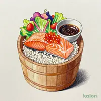 Salmon & Salmon Roe Rice Bowl Salad Set