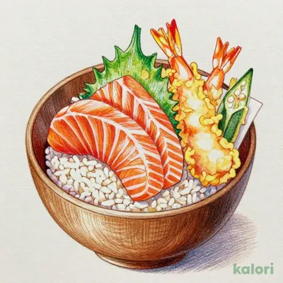 サーモンおひつ天ぷらセット