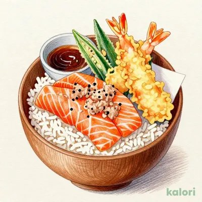 サーモンまぐろたたきおひつ天ぷらセット