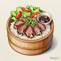 薄切り牛カルビおひつサラダセット
