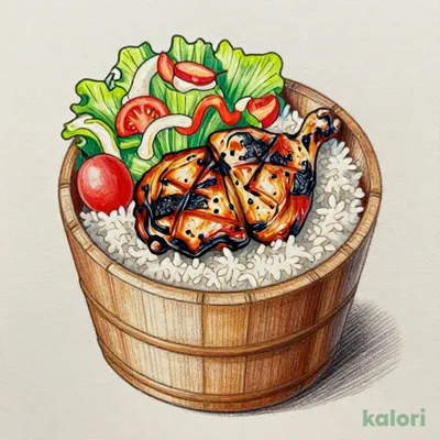 鶏の炭火焼きおひつサラダセット