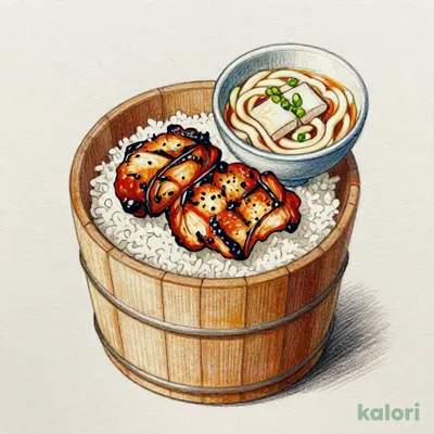 鶏の炭火焼きおひつミニ麺セット