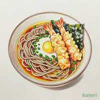 Tempura Curry Soba with Egg