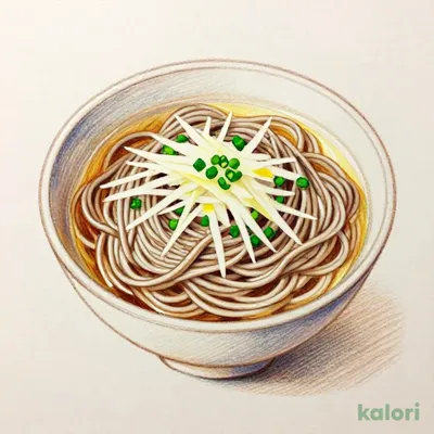 Small Soba Noodles with Green Onion and Grated Radish