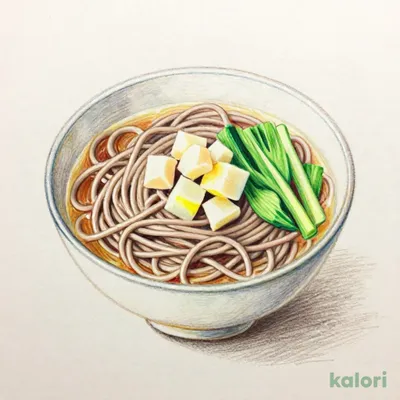 Small Cold Soba Noodles with Mountain Vegetables and Grated Yam