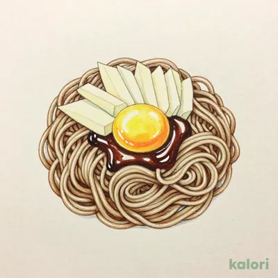 Chilled Soba Noodles with Raw Egg and Grated Yam