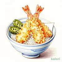 Large Shrimp Tempura Rice Bowl with Pickles