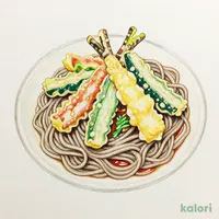 季節の野菜天ぷらそば冷