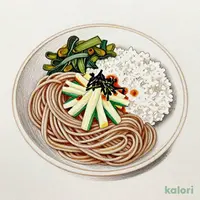 冷し山菜とろろそば定食