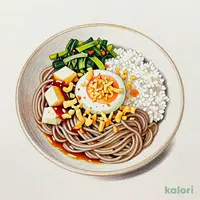 冷し月見山かけそば定食