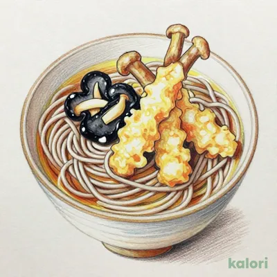 黒舞茸の天ぷらそば