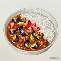 茄子と牛挽肉の辛くないキーマカレー