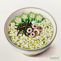 オクラともずくの焙じ茶粥（R）