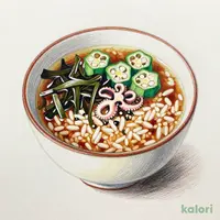 オクラともずくの焙じ茶粥（S）