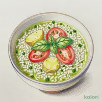 Basil and Tomato Okayu (Rice Porridge) (R)