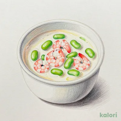 駿河湾産桜海老とそら豆のクリームスープ（L）