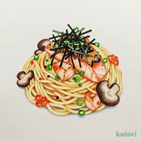 たらことサーモンとねぎのすぱ