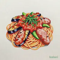 ソーセージとなすのナポリタン