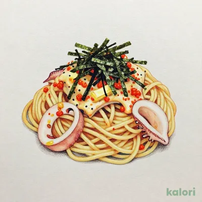 Spicy Cod Roe and Squid Spaghetti