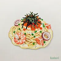 明太子と魚介のクリームすぱ