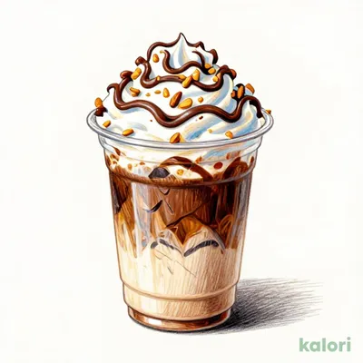 クランチー アーモンド チョコレート フラペチーノ®（Venti・低脂肪乳）