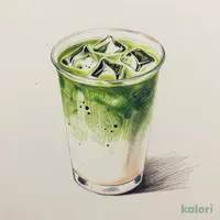 Wasanmitsu Matcha Tea Latte (Iced) (Tall, Non-Fat Milk)