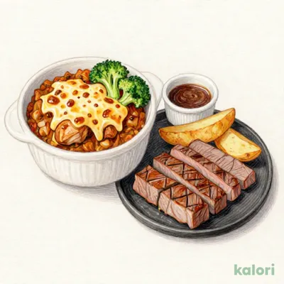 激アツステーキ60g＆ごろっと具材のチキンカレードリア