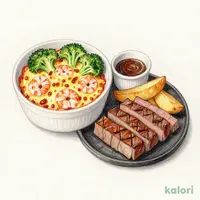 激アツステーキ60g＆たっぷり海老のチーズドリア