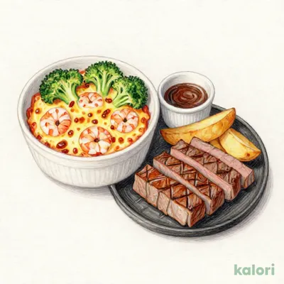 激アツステーキ60g＆たっぷり海老のチーズドリア